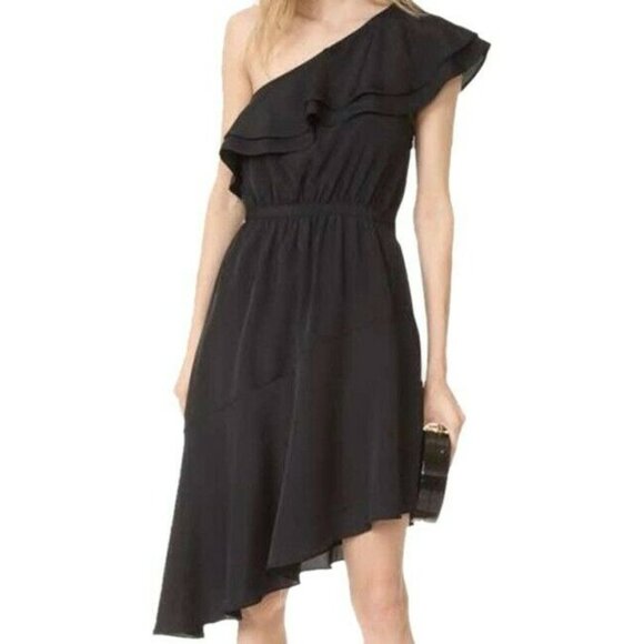 Likely Dresses & Skirts - LIKELY Black Ruffle Dress One Shoulder Size 4